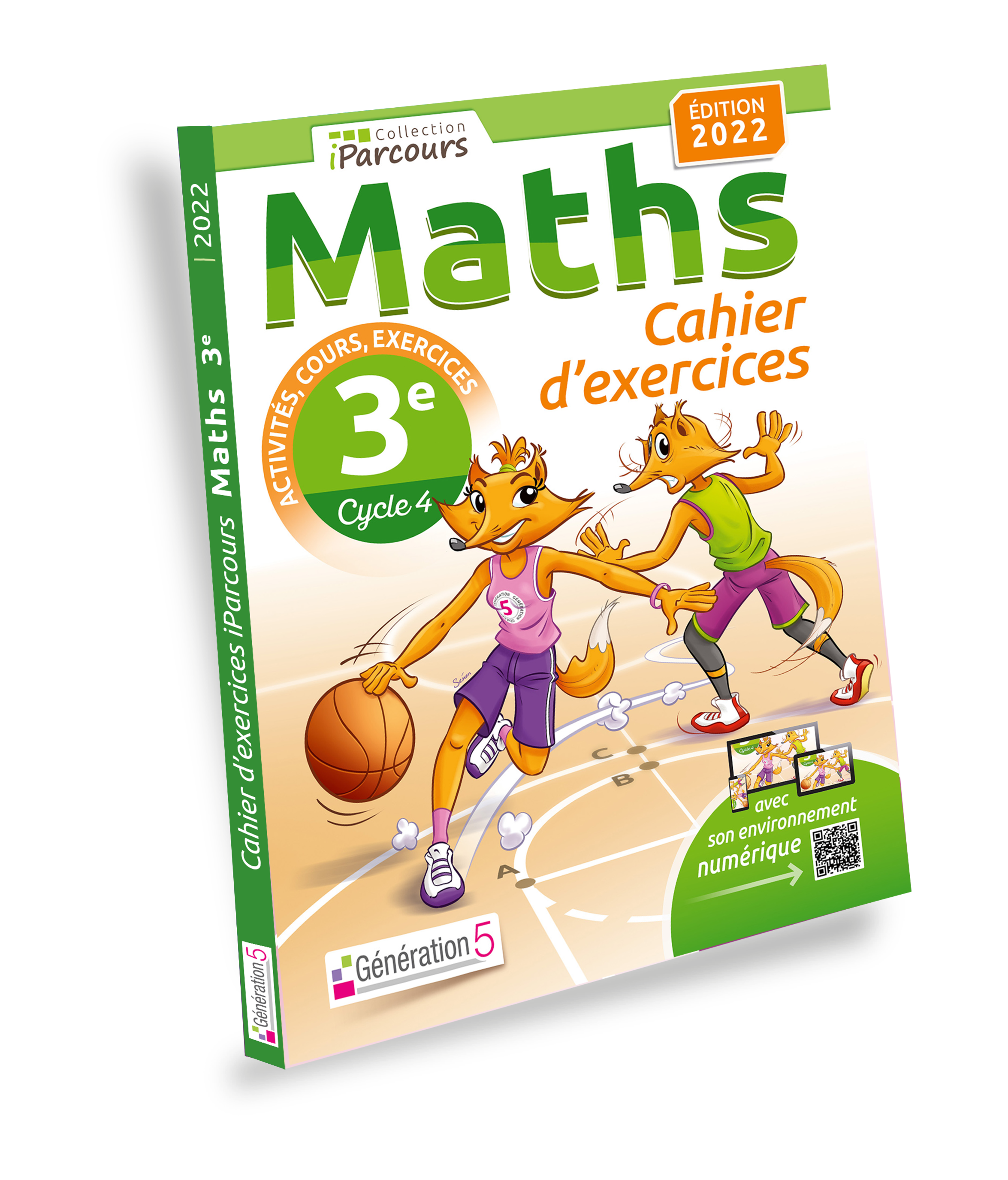 Cahier d'exercices iParcours Maths 3e avec cours - 2022