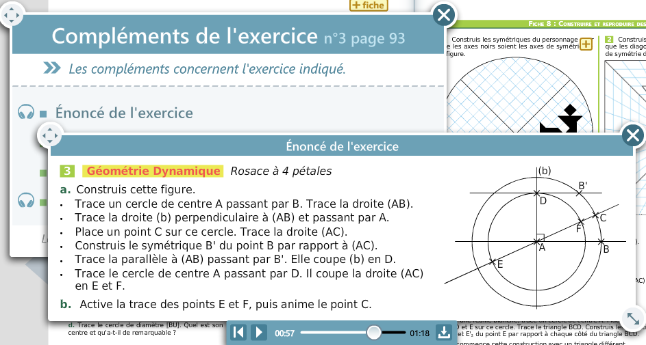 Les énoncés sonorisés des exercices de géométrie