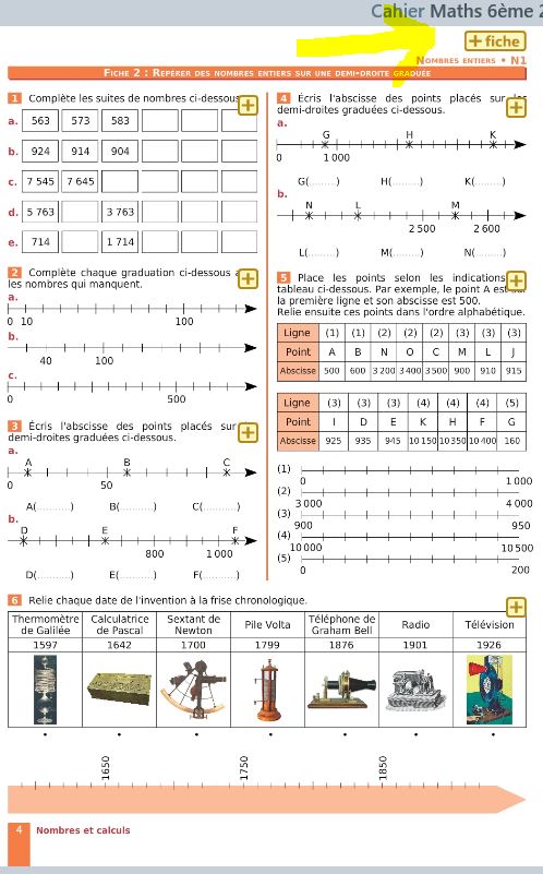 Compléments numériques de mathématiques du cahier, en mode élève.