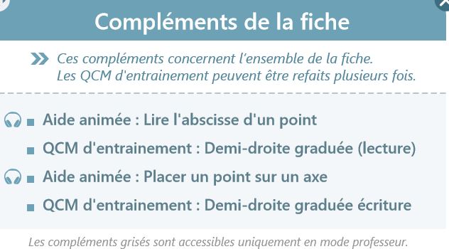 Compléments numériques de la fiche iParcours Maths en mode élève.