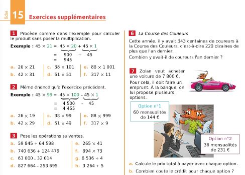 Exercices de mathématiques supplémentaires des cahiers iParcours maths