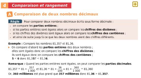 Cours complet du chapitre de maths sur les nombres décimaux