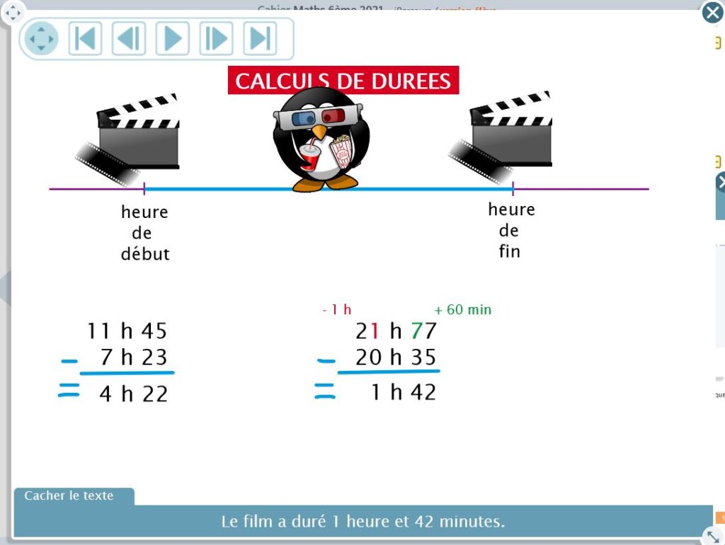 Aide animée du cahier numérique iParcours