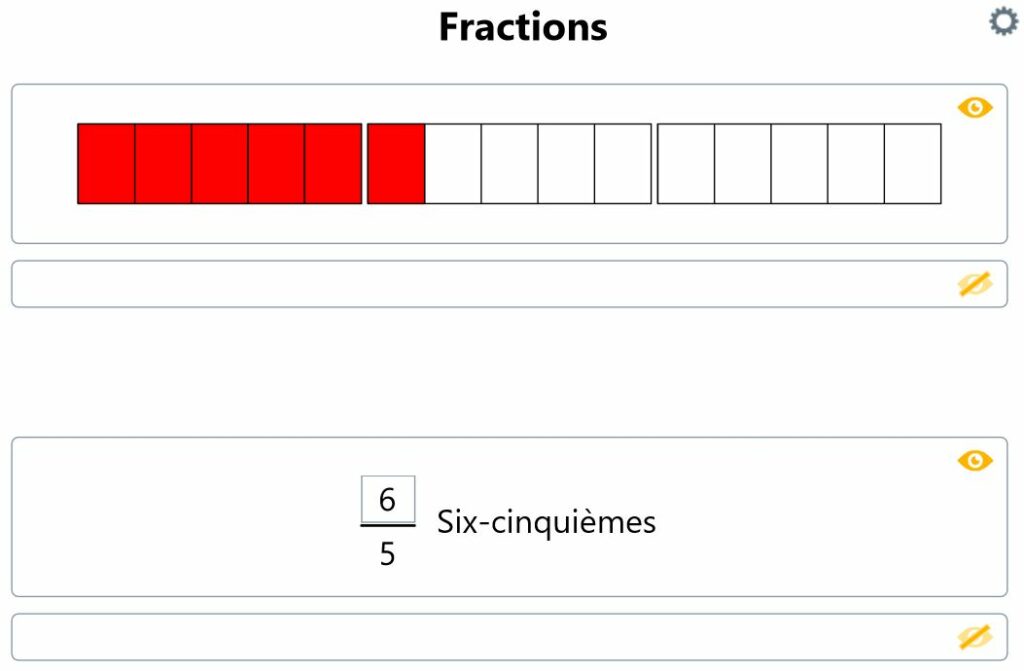 Paramétrages outils fractions