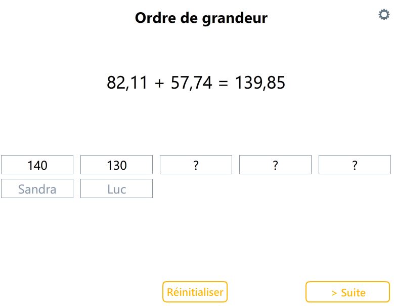 Outil ordre de grandeur : résultat