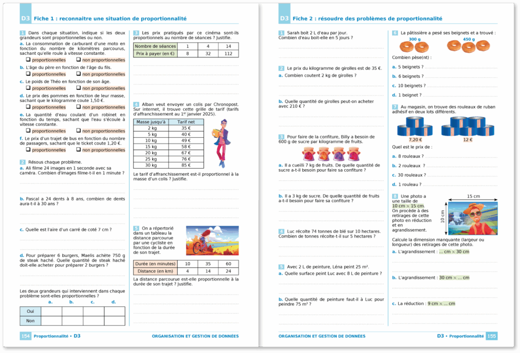 Exemple de pages d'exercices du Cahier-manuel iParcours Maths 6e Exemple de pages d'exercices du Cahier-manuel iParcours Maths 6e