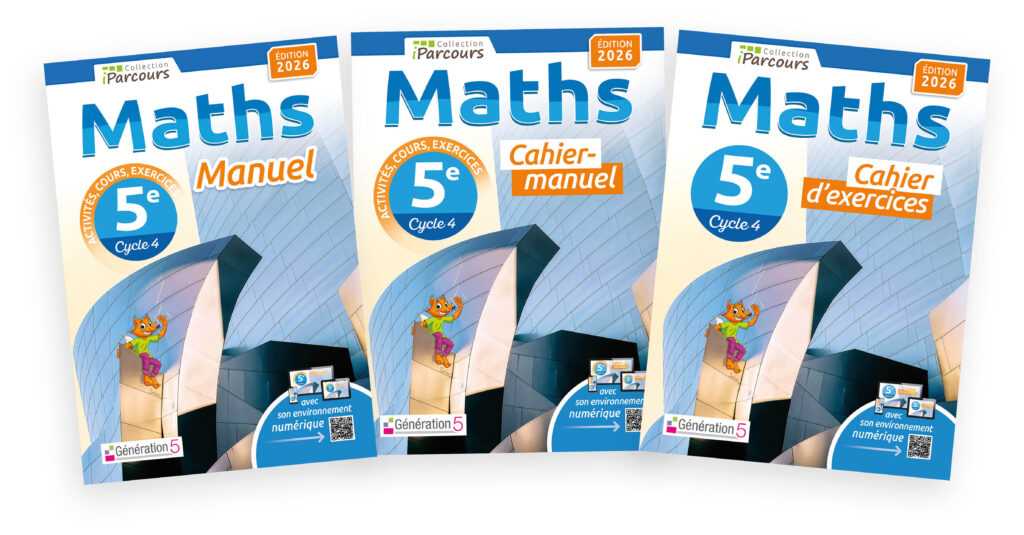 3 ouvrages iParcours Maths 5e (éd. 2026)