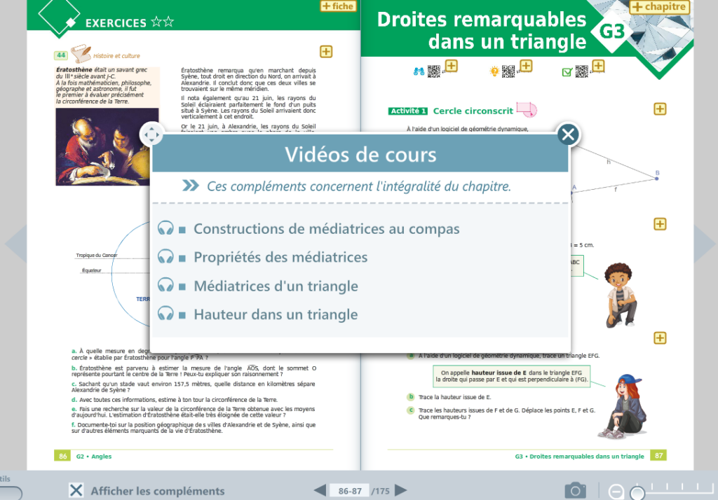 Exemple de complément numérique : les vidéos de cours
