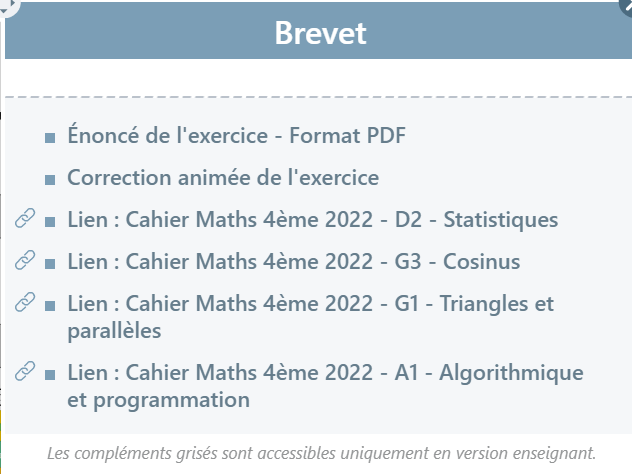 Ressources complémentaires gratuites du cahier Annales Brevet iParcours Maths Ressources complémentaires gratuites du cahier Annales Brevet iParcours Maths