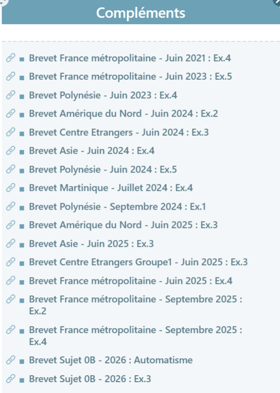 Liste de tous les énoncés de DNB pour s'entrainer aux équations Liste de tous les énoncés de DNB pour s'entrainer aux équations
